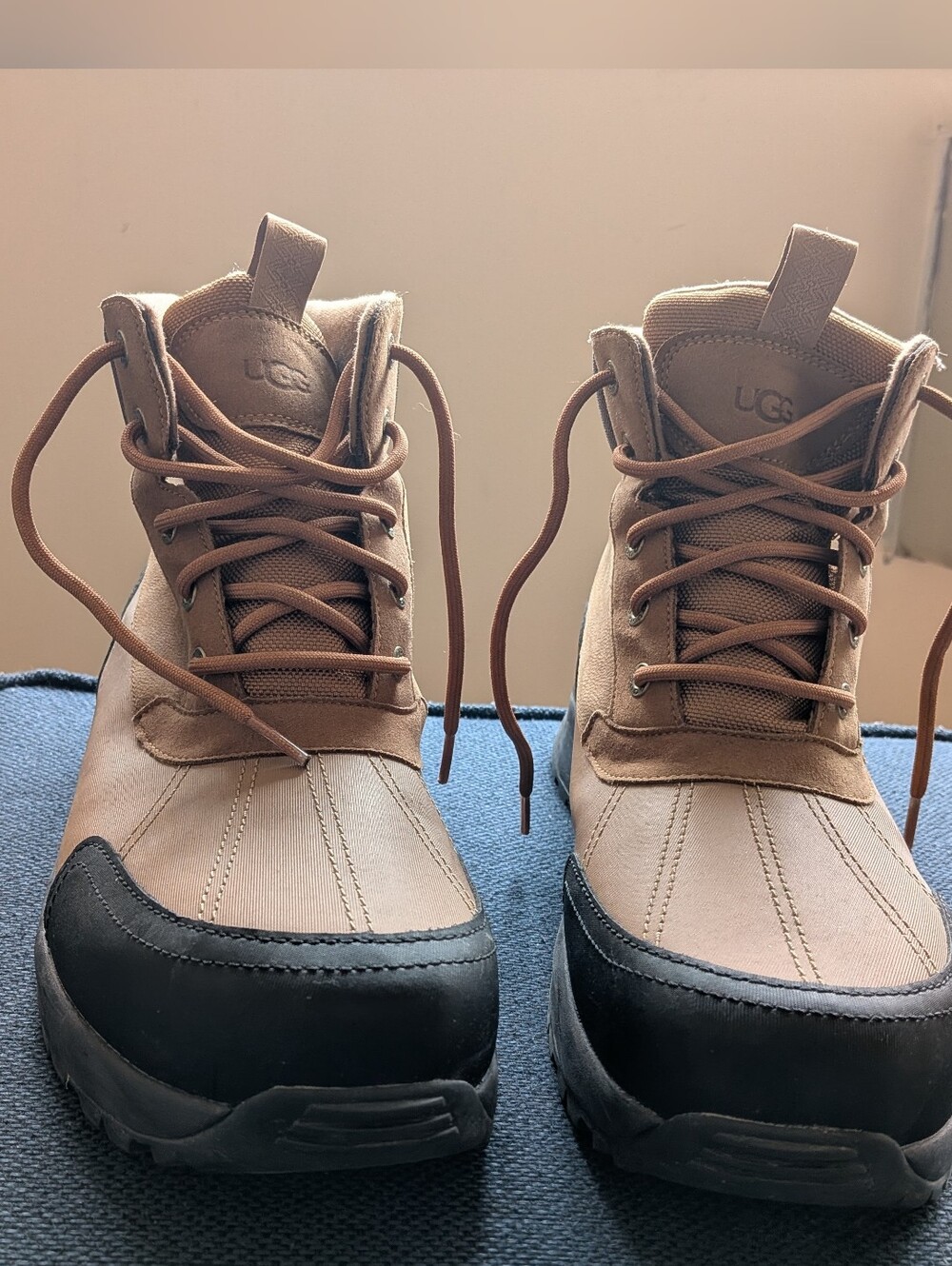 Men’s UGG Waterproof Leather Duck Boots - Tan / Brown / Black